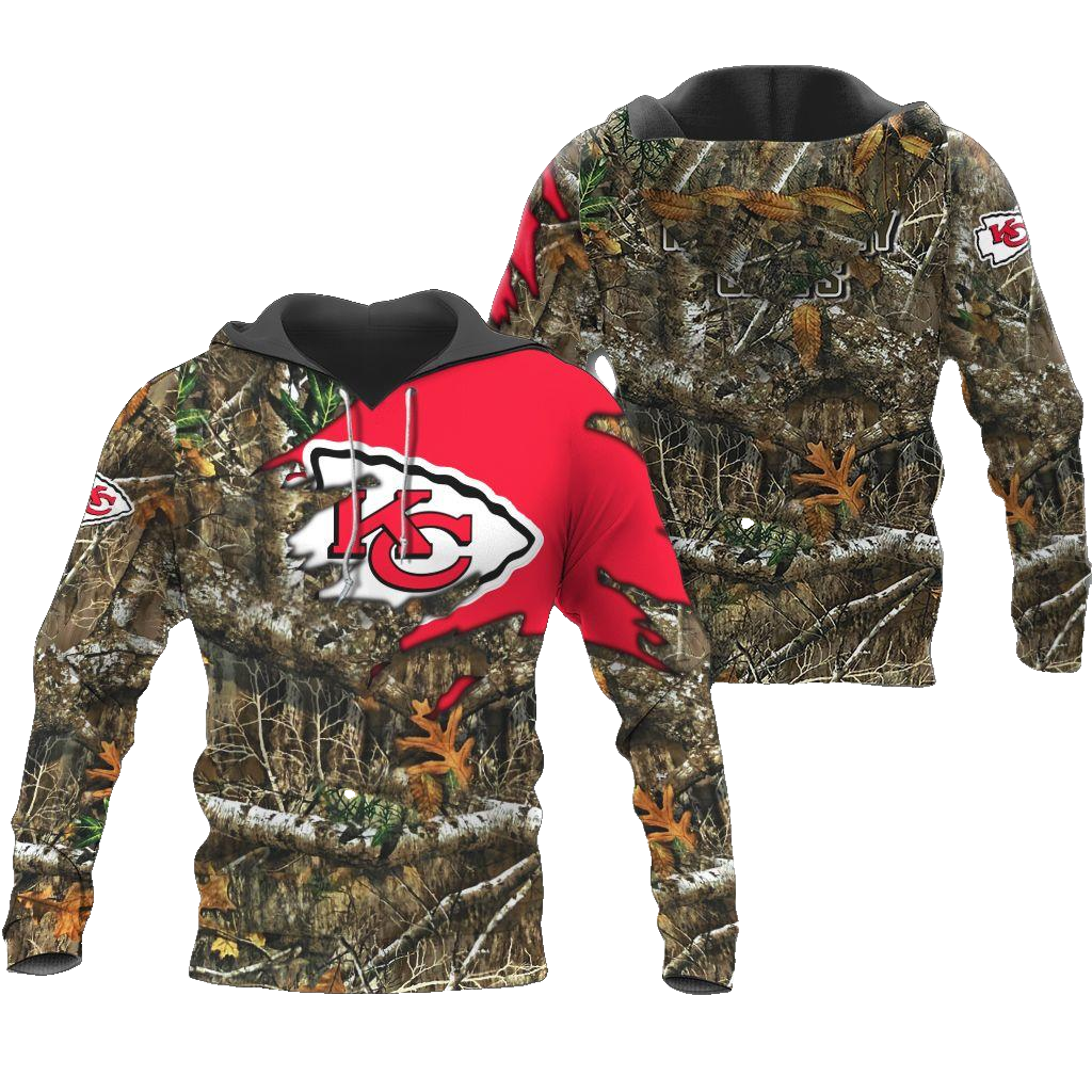 Kansas City Chiefs Woodland Camo Hunting Hoodie - Moonbestprint