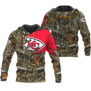 Kansas City Chiefs Woodland Camo Hunting Hoodie - Moonbestprint