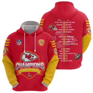 Kansas City Chiefs 2025 Super Bowl LIX Champions Red Yellow Hoodie - Moonbestprint