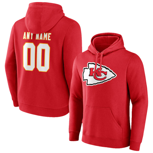 Red Kansas City Chiefs Personalized Name Number Hoodie - Moonbestprint