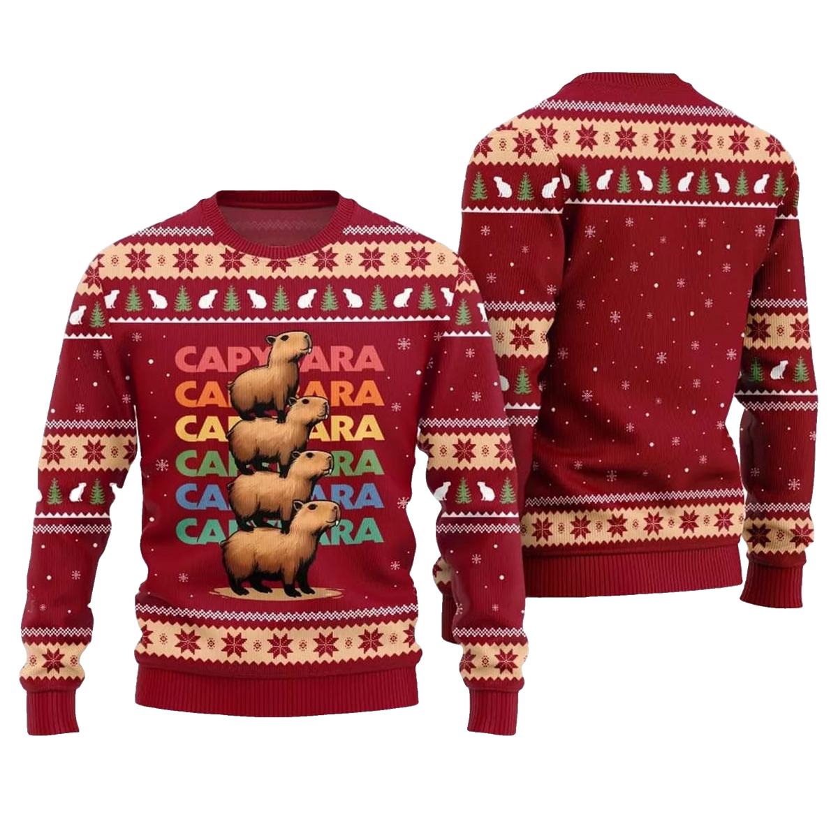 2026 Christmas We Bare Capybara Ugly Sweater - Moonbestprint