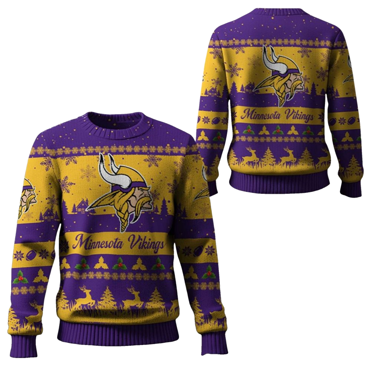 2025 Christmas Vikings Festive Reindeer Tree Ugly Sweater – Moonbestprint