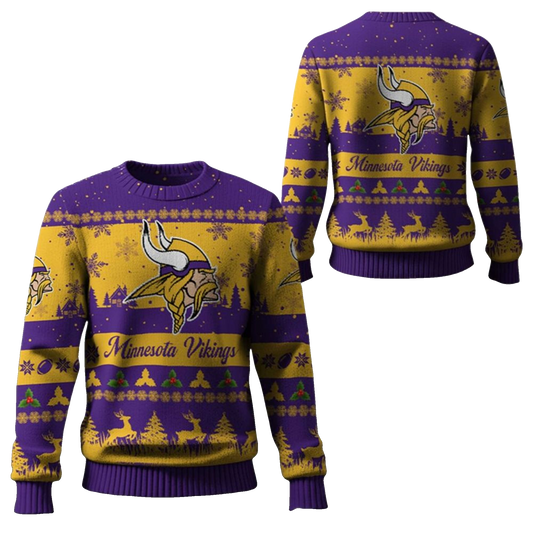 2025 Christmas Vikings Festive Reindeer Tree Ugly Sweater – Moonbestprint