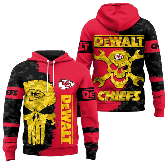 Kansas City Chiefs DeWalt Skull Wrench Camo Hoodie - Moonbestprint