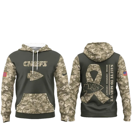 Kansas City Chiefs Salute To Service Camo Honor Hoodie - Moonbestprint