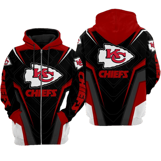Kansas City Chiefs Logo Red Black Hoodie Adult Sizes S - 5xl Pp275 - Moonbestprint