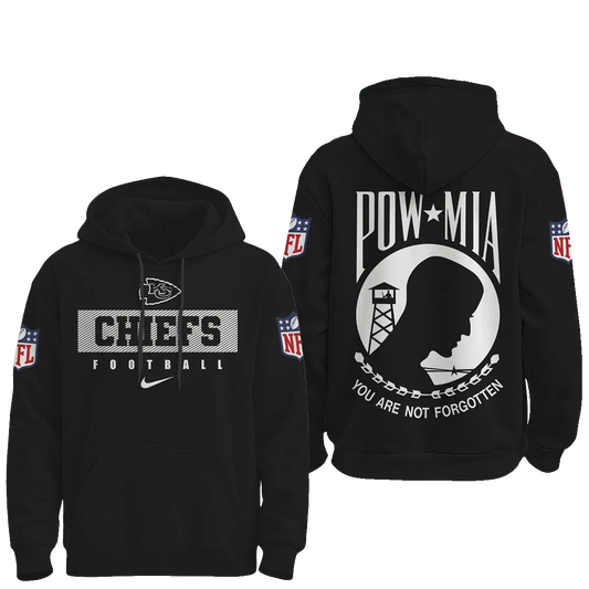Kansas City Chiefs Pow Mia Hoodie - Moonbestprint