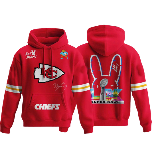 Kansas CIty Chiefs Bad Bunny Super Bowl LX 2026 Hoodie - Moonbestprint