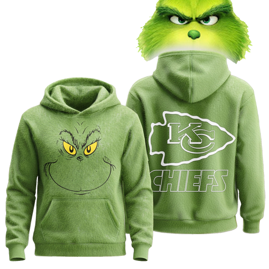 Kansas City Chiefs Grinch Christmas Spirit Hoodie - Moonbestprint