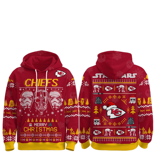 Kansas City Chiefs Galactic Christmas Mashup Hoodie - Moonbestprint