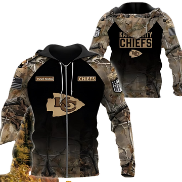 Kansas City Chiefs Woodland Camo Custom Hoodie - Moonbestprint