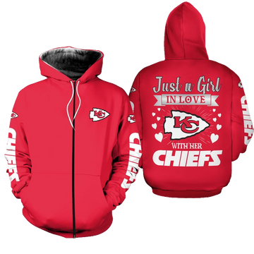 Kansas City Chiefs Just A Girl In Love Limited Edition Hoodie Zip Hoodie Unisex Size New017910 - Moonbestprint