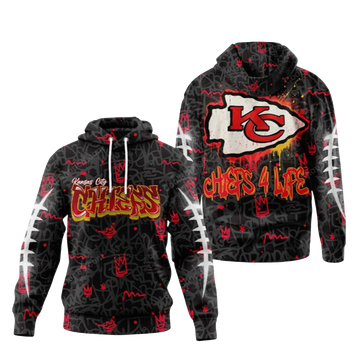 Kansas City Chiefs Graffiti For Life Hoodie - Moonbestprint