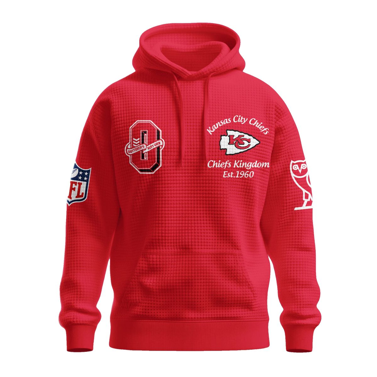Kansas City Chiefs Kingdom Est 1960 Waffle Hoodie - Moonbestprint