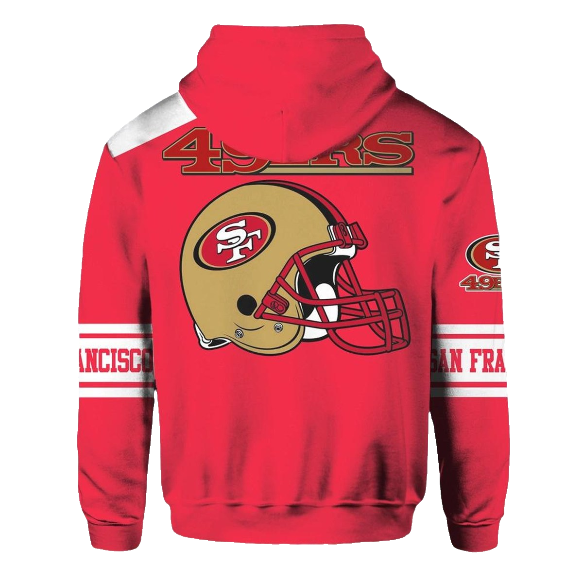 San Francisco 49ers Logo And Helmet Lovely Aop Hoodie - Moonbestprint