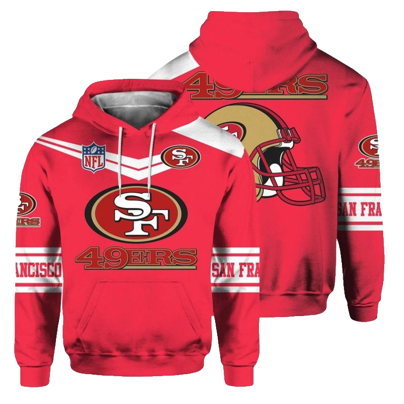 San Francisco 49ers Logo And Helmet Lovely Aop Hoodie - Moonbestprint