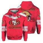 San Francisco 49ers Logo And Helmet Lovely Aop Hoodie - Moonbestprint