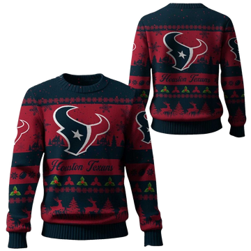 2025 Christmas Texans Festive Reindeer Tree Ugly Sweater – Moonbestprint