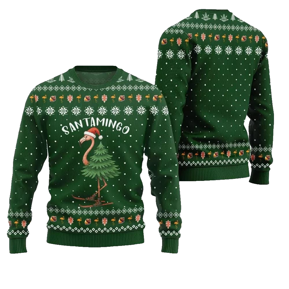 2026 Christmas Santamingo Ugly Christmas Sweater - Moonbestprint