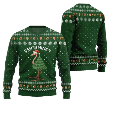2026 Christmas Santamingo Ugly Christmas Sweater - Moonbestprint