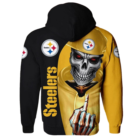 Pittsburgh Steelers Skull Cute AOP Hoodie - Moonbestprint