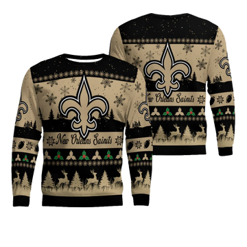 2025 Christmas Saints Festive Reindeer Tree Ugly Sweater – Moonbestprint