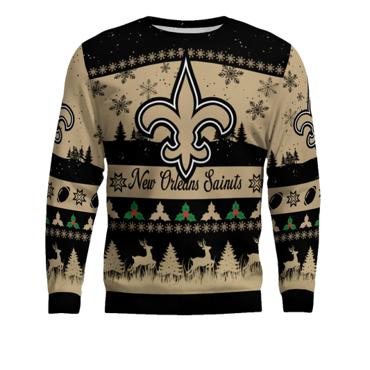 2025 Christmas Saints Festive Reindeer Tree Ugly Sweater – Moonbestprint