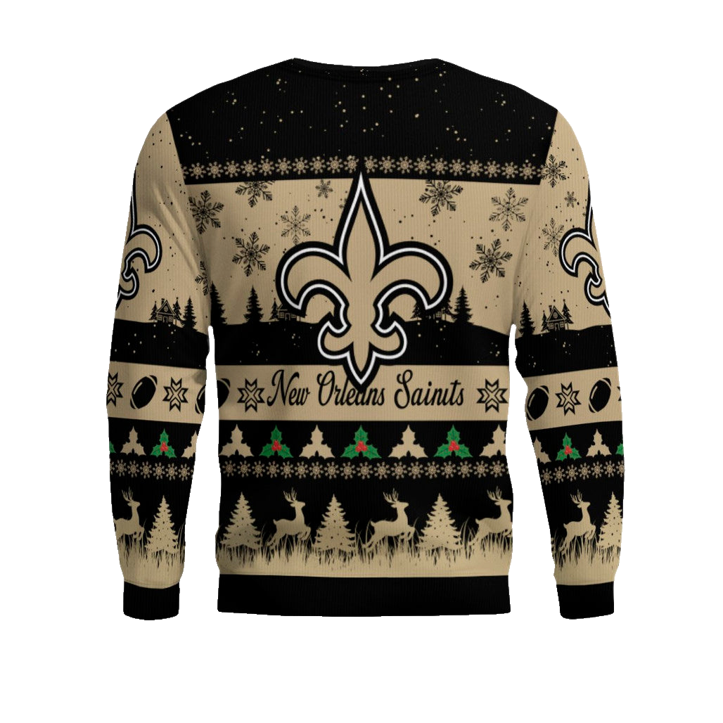 2025 Christmas Saints Festive Reindeer Tree Ugly Sweater – Moonbestprint
