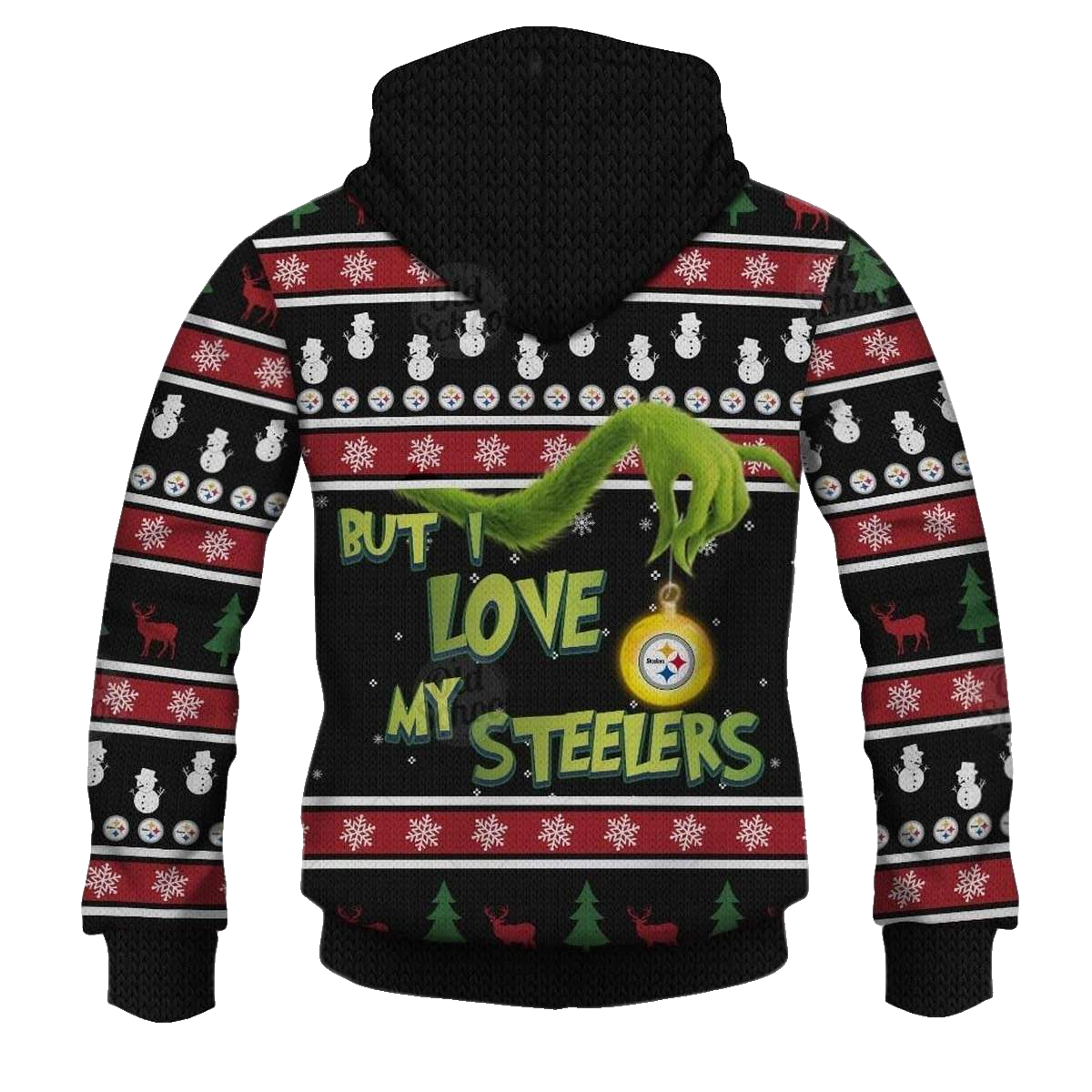 Pittsburgh Steelers Grinches I Hate People And I Love My Steelers AOP Hoodie - Moonbestprint