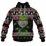Pittsburgh Steelers Grinches I Hate People And I Love My Steelers AOP Hoodie - Moonbestprint