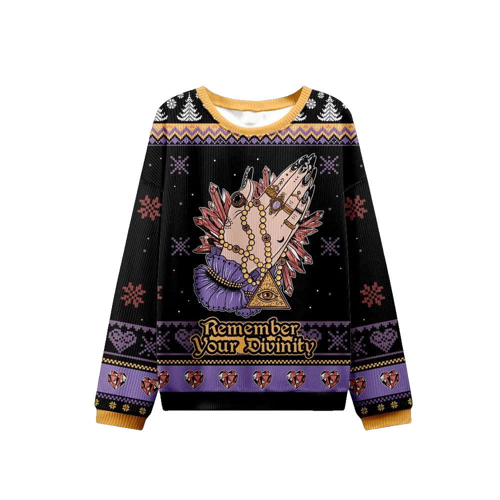 2026 Christmas Remember Your Divinity Ugly Christmas Sweater - Moonbestprint