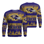 2025 Christmas Ravens Festive Reindeer Tree Ugly Sweater – Moonbestprint