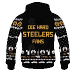 Pittsburgh Steelers Christmas Ugly Sweater Die Hard Fan Now I Have A Machine Gun Ho Ho Ho AOP Hoodie - Moonbestprint
