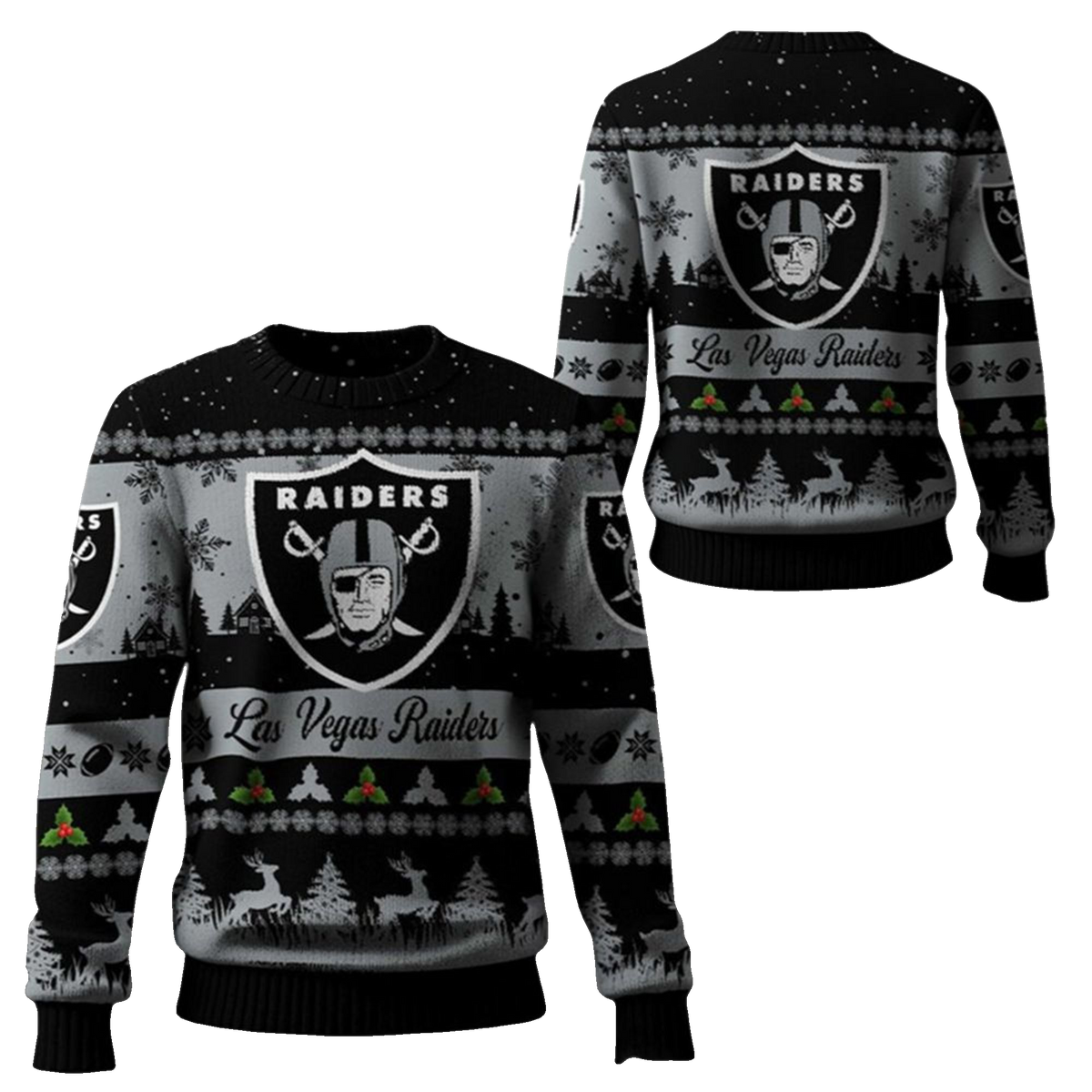 2025 Christmas Raiders Festive Reindeer Tree Ugly Sweater – Moonbestprint
