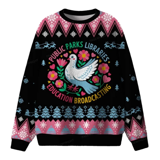 2026 Christmas Public Parks Libraries Education Broadcasting Ugly Sweater - Moonbestprint