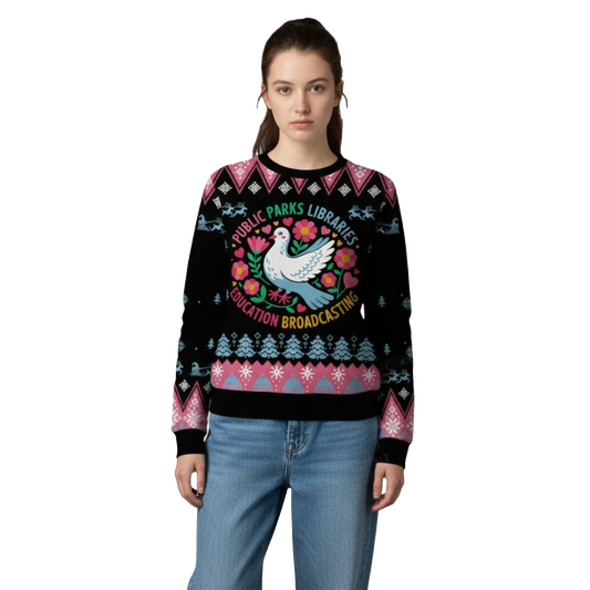 2026 Christmas Public Parks Libraries Education Broadcasting Ugly Sweater - Moonbestprint