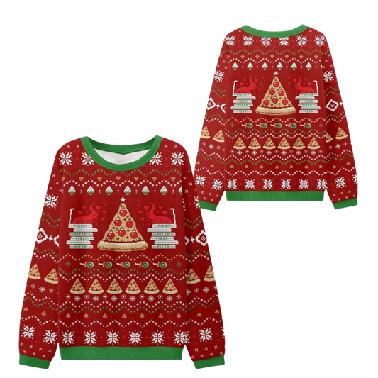 2026 Christmas Pizza Tree Foodie Ugly Sweater - Moonbestprint