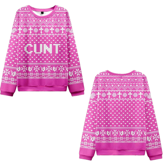 2026 Christmas Pink Cunt Ugly Christmas Sweater - Moonbestprint