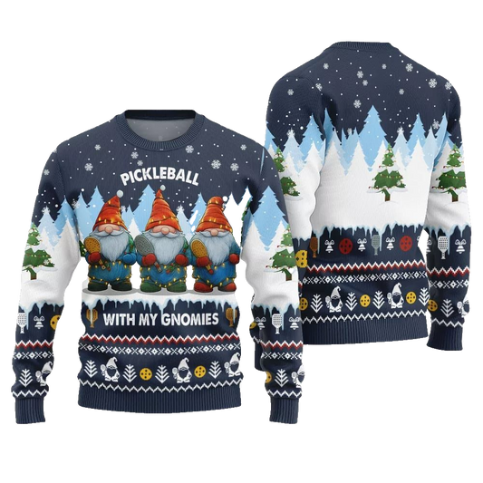 2026 Christmas Pickleball With My Gromies Ugly Christmas Sweater - Moonbestprint