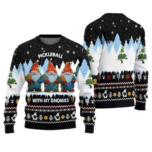 2026 Christmas Pickleball With My Gromies Ugly Christmas Sweater - Moonbestprint