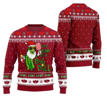 2026 Christmas Pickleball Im Kind Of A Big Dill Ugly Christmas Sweater - Moonbestprint