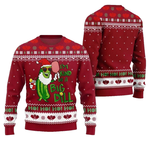 2026 Christmas Pickleball Im Kind Of A Big Dill Ugly Christmas Sweater - Moonbestprint