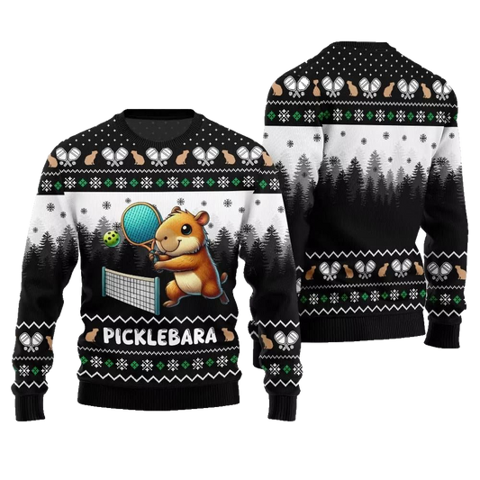 2026 Christmas Picklebara Capybara Ugly Christmas Sweater - Moonbestprint