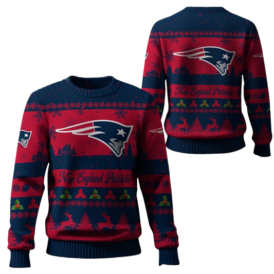 2025 Christmas Patriots Festive Reindeer Tree Ugly Sweater – Moonbestprint