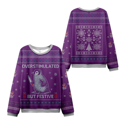 2026 Christmas Overstimulated Festive Ugly Sweater - Moonbestprint