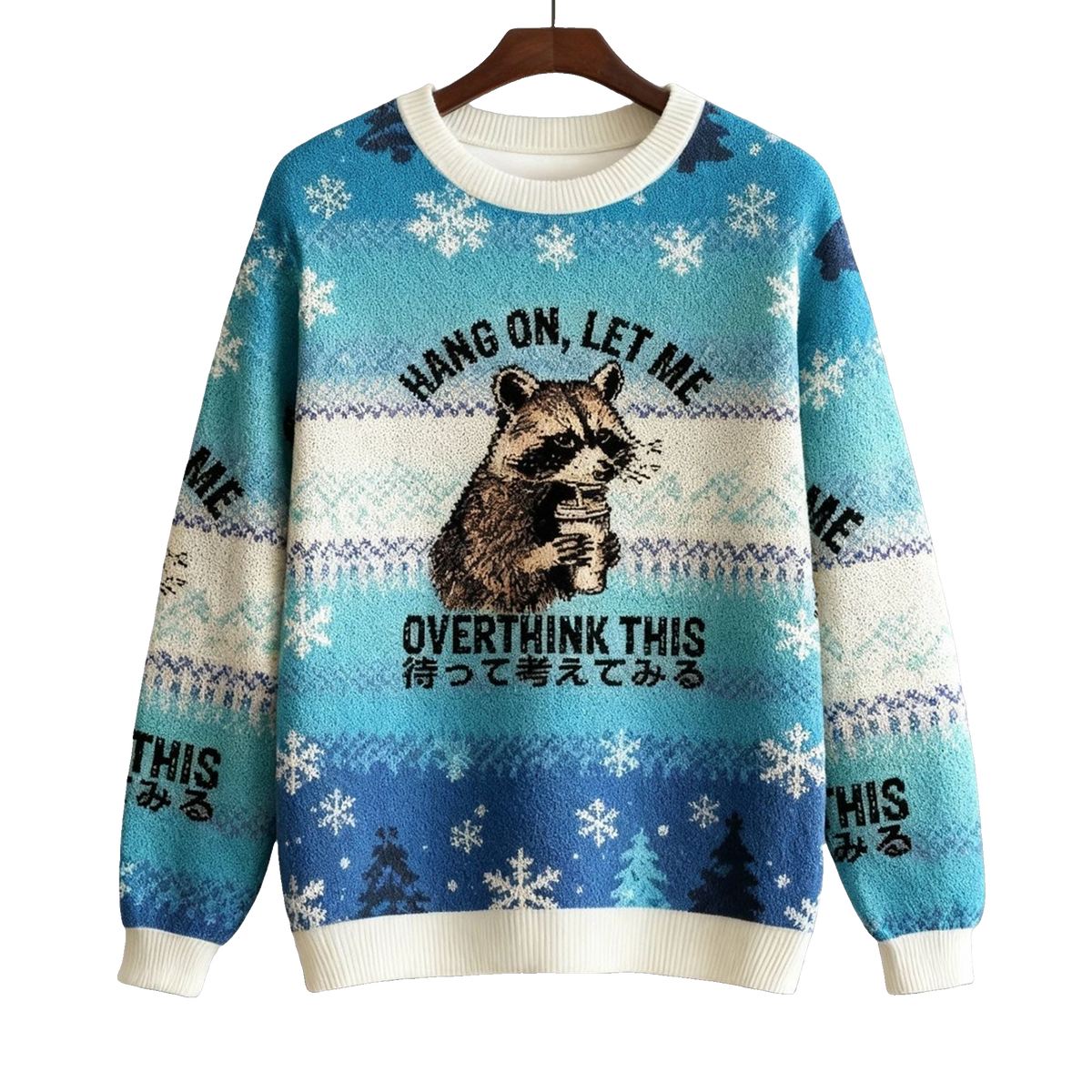 2026 Christmas Overthink Raccoon Ugly Sweater - Moonbestprint