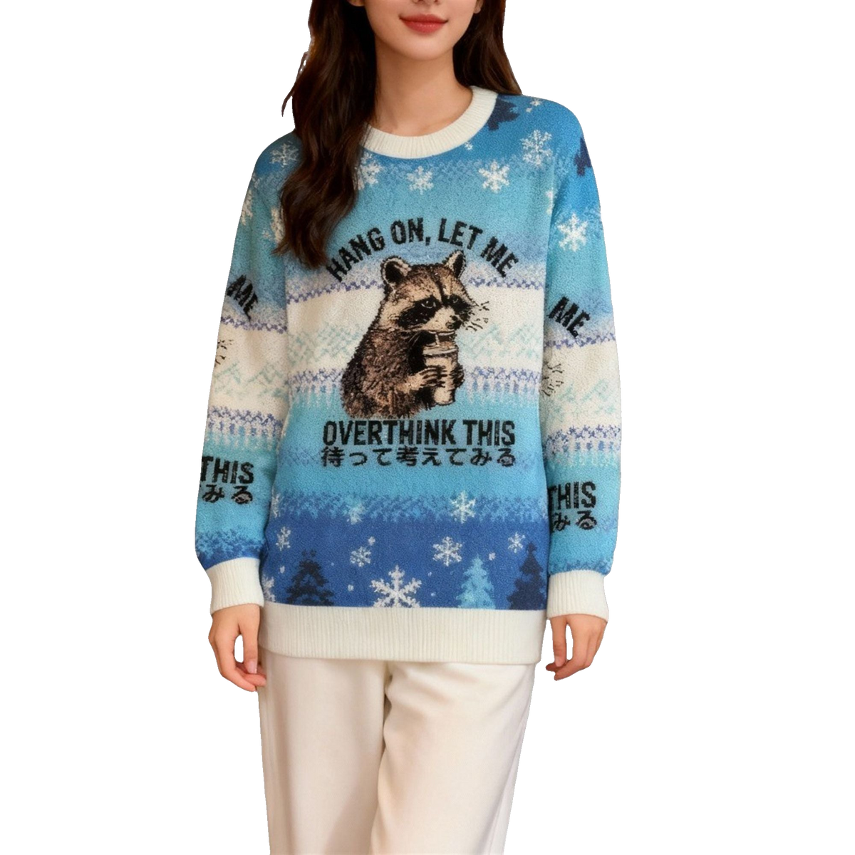 2026 Christmas Overthink Raccoon Ugly Sweater - Moonbestprint