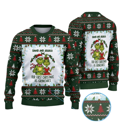 2026 Christmas Our First Christmas As Grnches Ugly Sweater - Moonbestprint