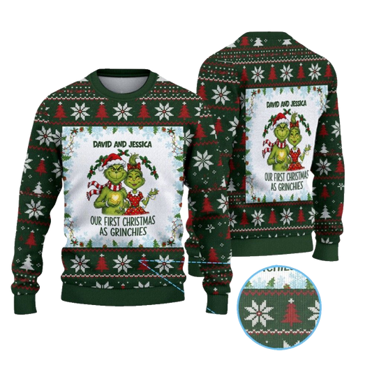 2026 Christmas Our First Christmas As Grnches Ugly Sweater - Moonbestprint