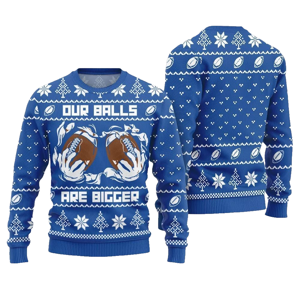 2026 Christmas Our Balls Are Bigger Football Ugly Christmas Sweater - Moonbestprint